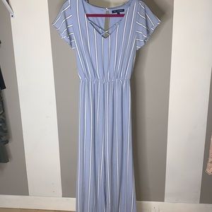 Blue stripe jumpsuit